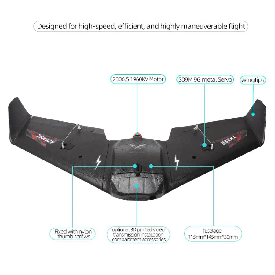 ATOMRC Theer Bat Delta Wing FPV Plane PNP