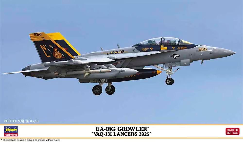 Hasegawa 1/72 EA-18G Growler VAQ-131 Lancers 2025 Kit HALE02528