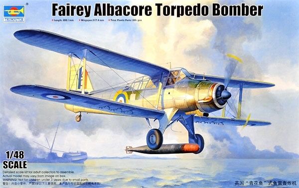 Trumpeter 1/48 Aircraft Kit Fairey Albacore Torpedo Bomer Kit 02880