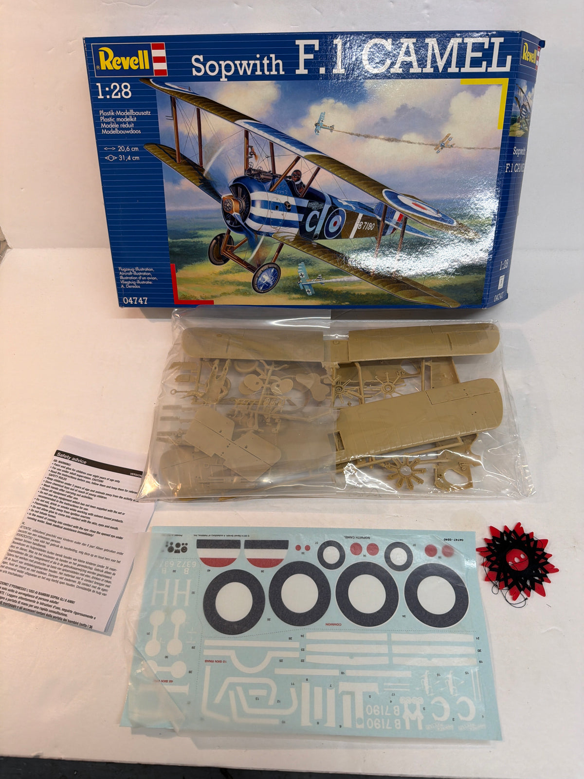 Revell Plastic aircraft kit Sopwith F.1 Camel 1:28 04747 Opened but missing instructions