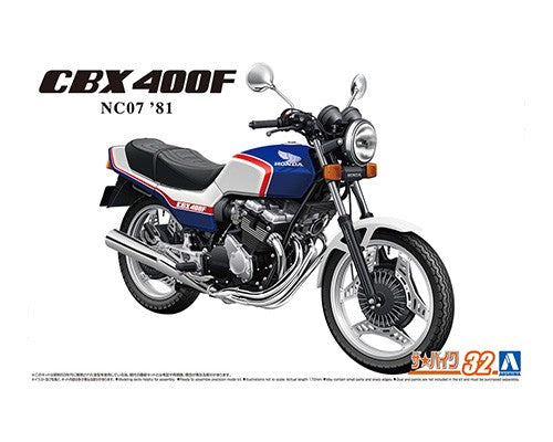 1/12 HONDA NC07 CBX400F PEARL CANDY BLUE / PEARL SHELL WHITE