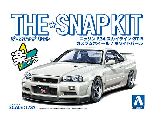 Aoshima The Snap Kit No.11-Aoshima NISSAN R34 SKYLINE GT-R CUSTOM WHEEL(WHITE PEARL 06632