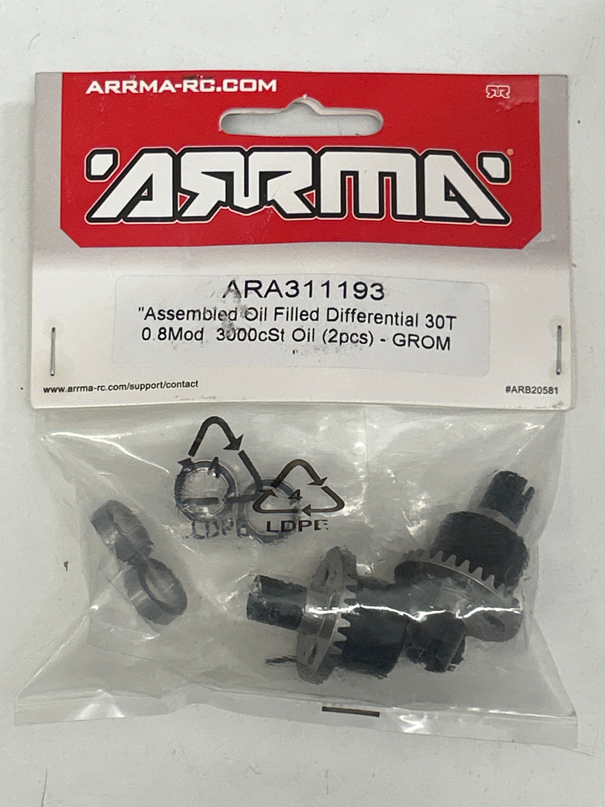 Assembled Oil Filled Diff 30T 0.8Mod 3000cSt (2pc) - GROM