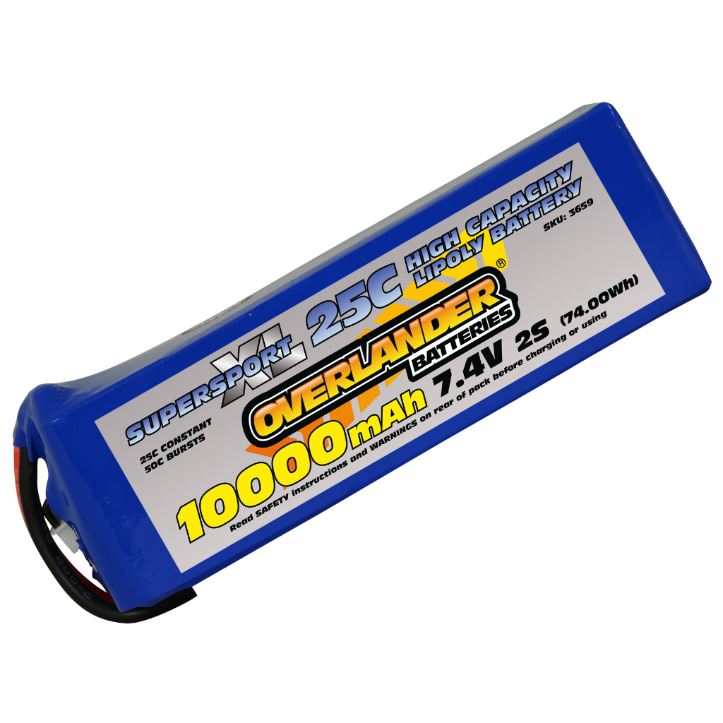 10000mAh 7.4V 2S 25C Supersport XL LiPo Battery