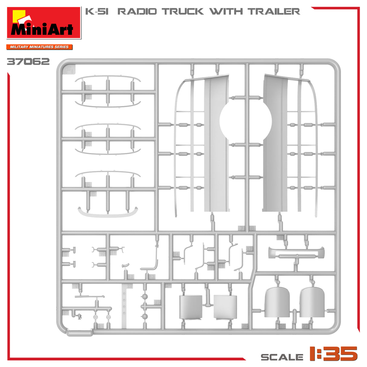 MiniArt 1/35 K-51 Radio Truck with Trailer Kit - 37062