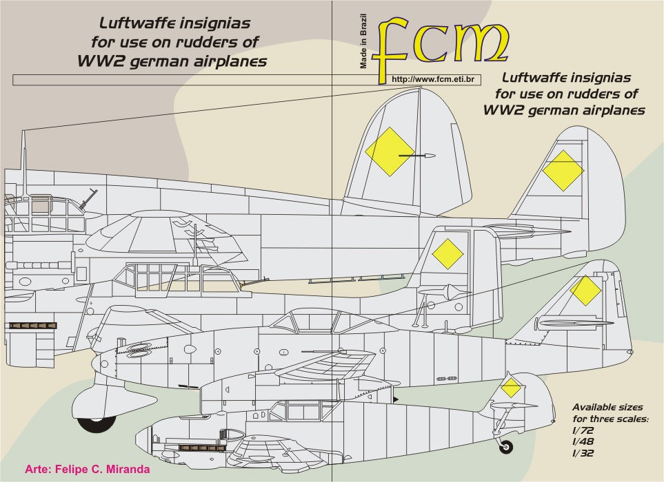 FCM Luftwaffe Insignias for use on rudders of WWII German airplanes