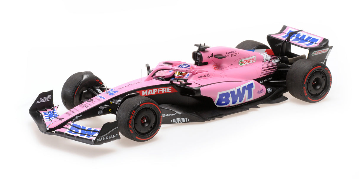 Minichamps Die Cast Collectables - 1:18 BWT Alpine F1 Team A522 - Fernando Alonso - Bahrain GP 2022