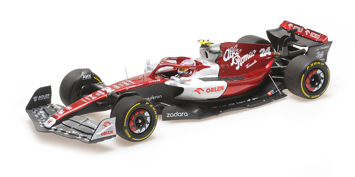 Minichamps Die Cast Collectables - 1:18 Alfa Romeo F1 Ream Orlen C42 - Guanyu Zhou - Bahrain GP 2022