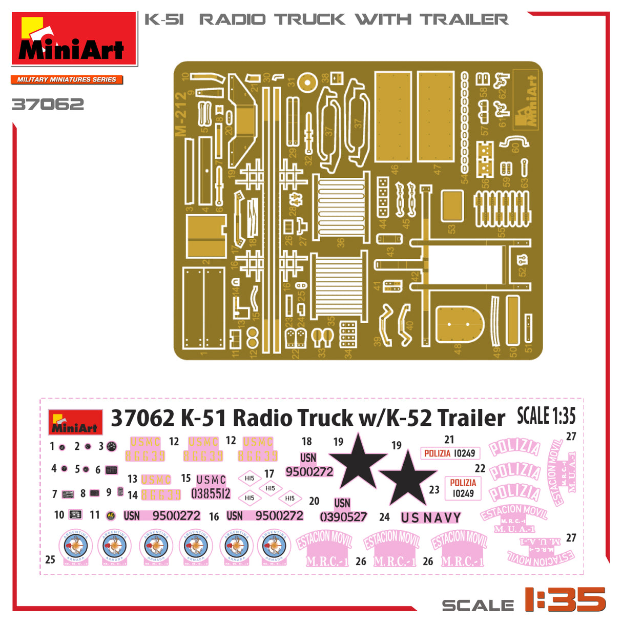 MiniArt 1/35 K-51 Radio Truck with Trailer Kit - 37062