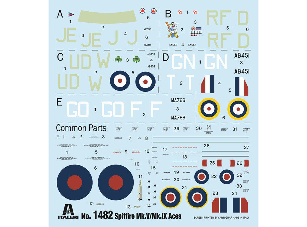 Italerai 1/72 Spitfire Mk.V / Mk.IX Aces Kit 1482