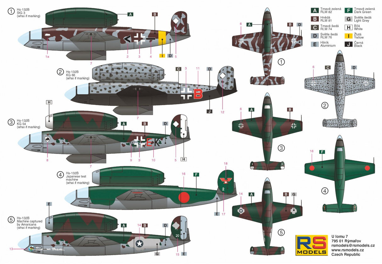 RS MODELS 1/72 Henschel Hs-132 B 92154