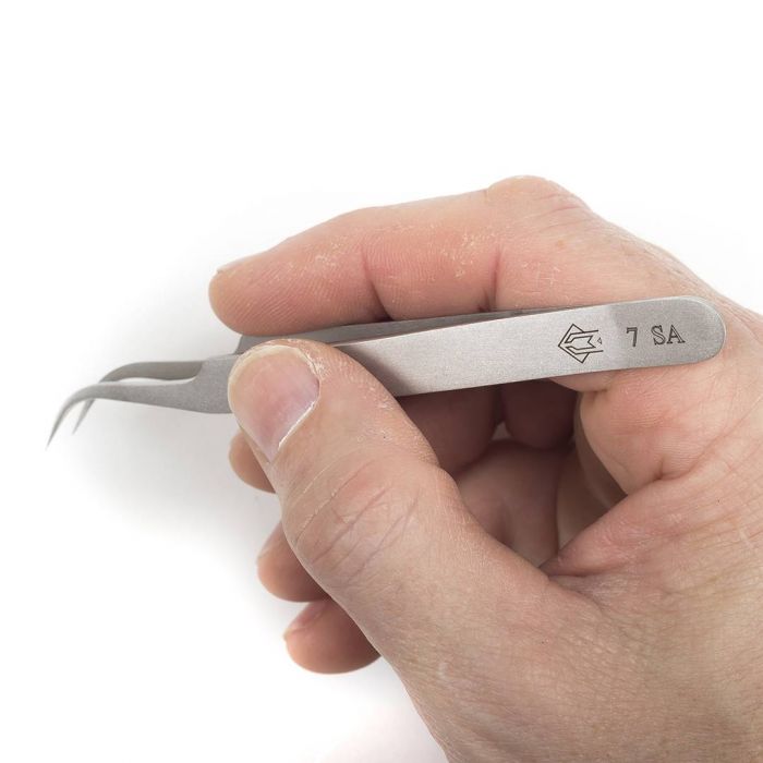 Stainless Steel Curved Tweezers 7SA