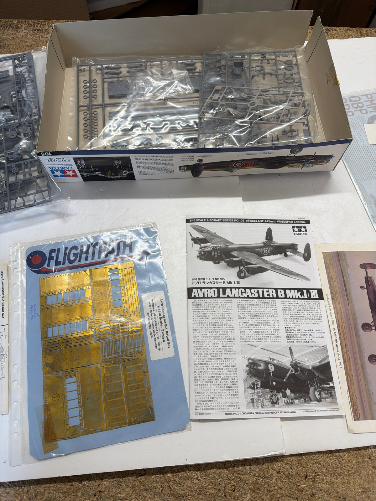 Tamiya Avro Lancaster B Mk.I/III 1/48 Plastic Model Kit with extra etched and resin parts