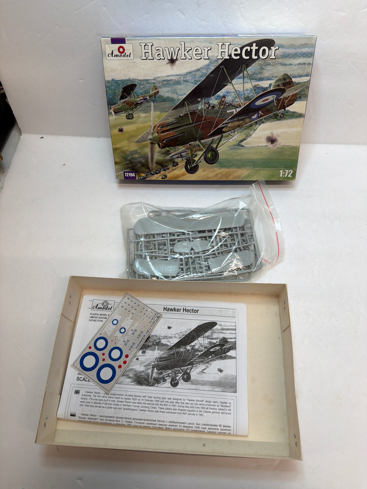 Hawker Hector — Amodel 1/72 Plastic Model Kit Vintage