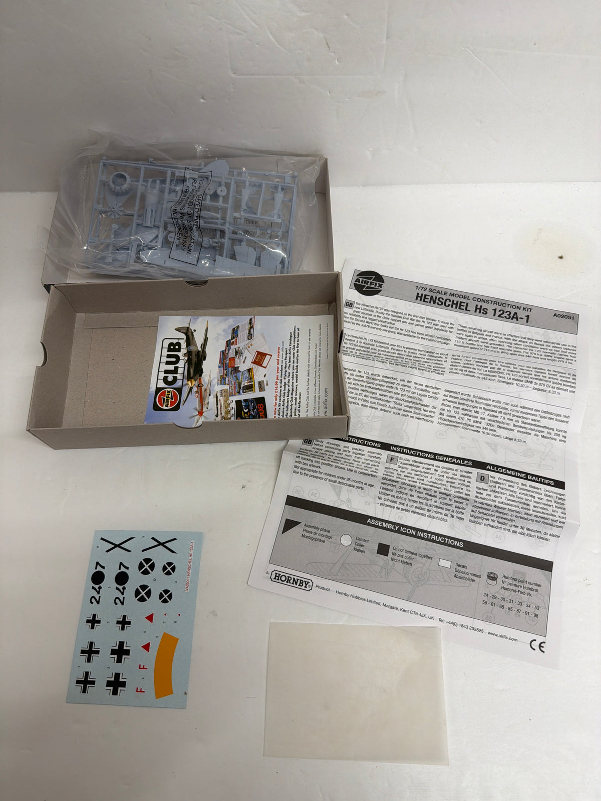 Airfix Plastic Model Kit Henschel Hs 123A-1  1/72