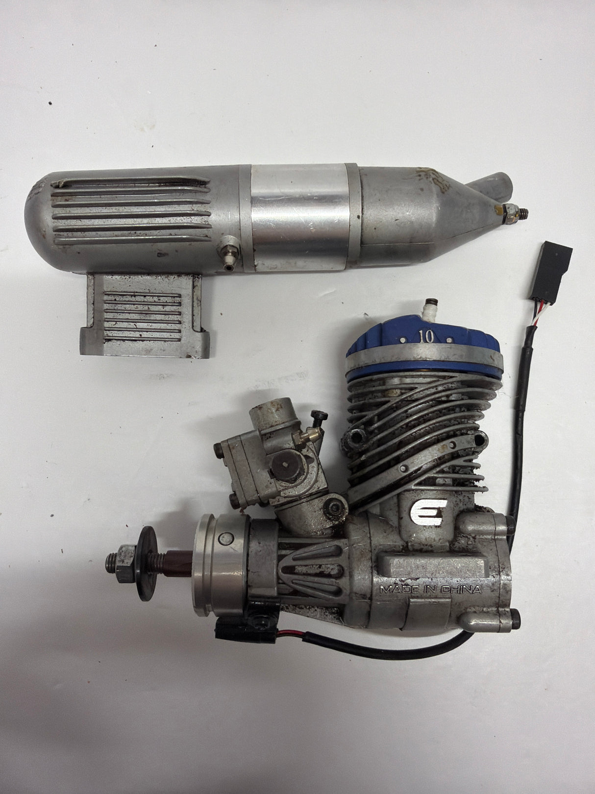 Second Hand Aircraft Engine 2-stroke Evolution 10 CC Petrol engine missing ignition unit (Box 62)