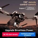 Dual Camera 8K Professional Brushless Motor GPS FPV Obstacle Avoidance Folding Quadcopter Drone Light Gray