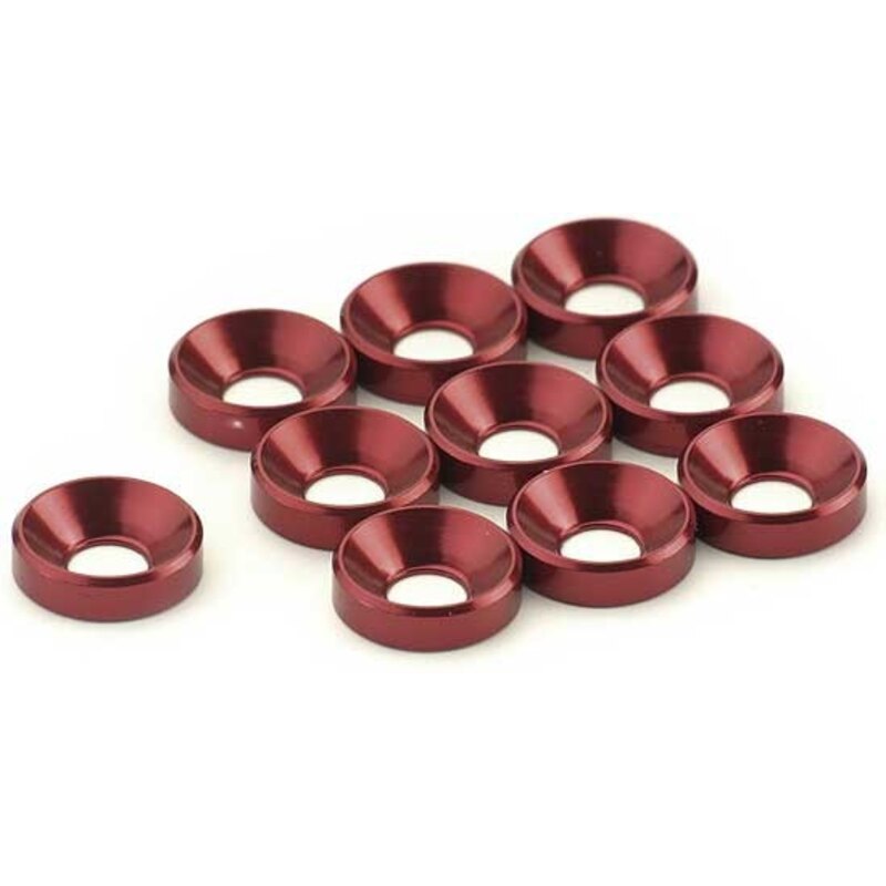 Ansmann Aluminium counter sunk washer red 3mm pack of 10 #203000053 (box2)