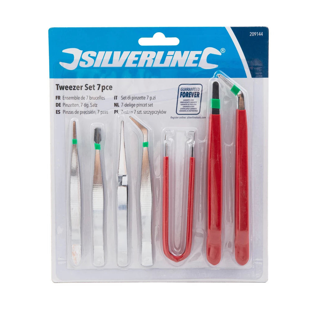 Silverline Tweezer Set 7 pce