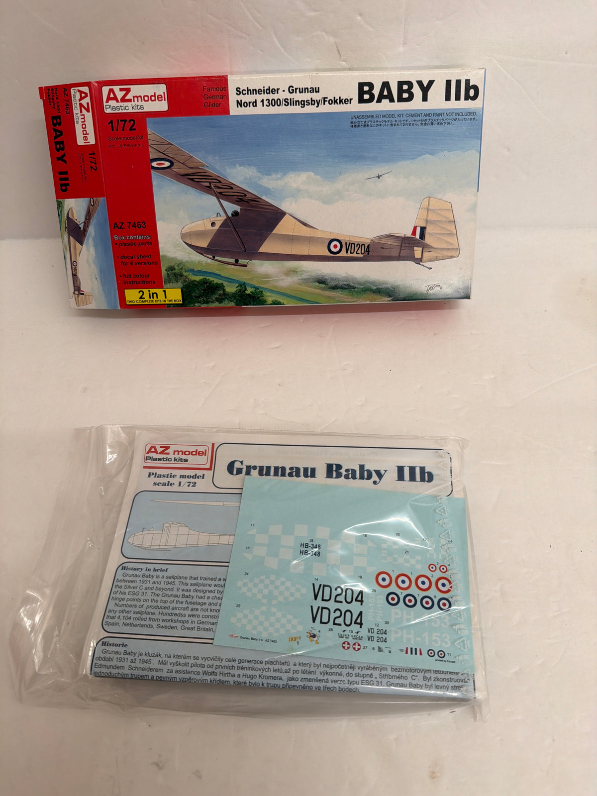 AZ Model Plastic Model kit Nord 1300 / Slingsby / Fokker Baby IIb — 1:72