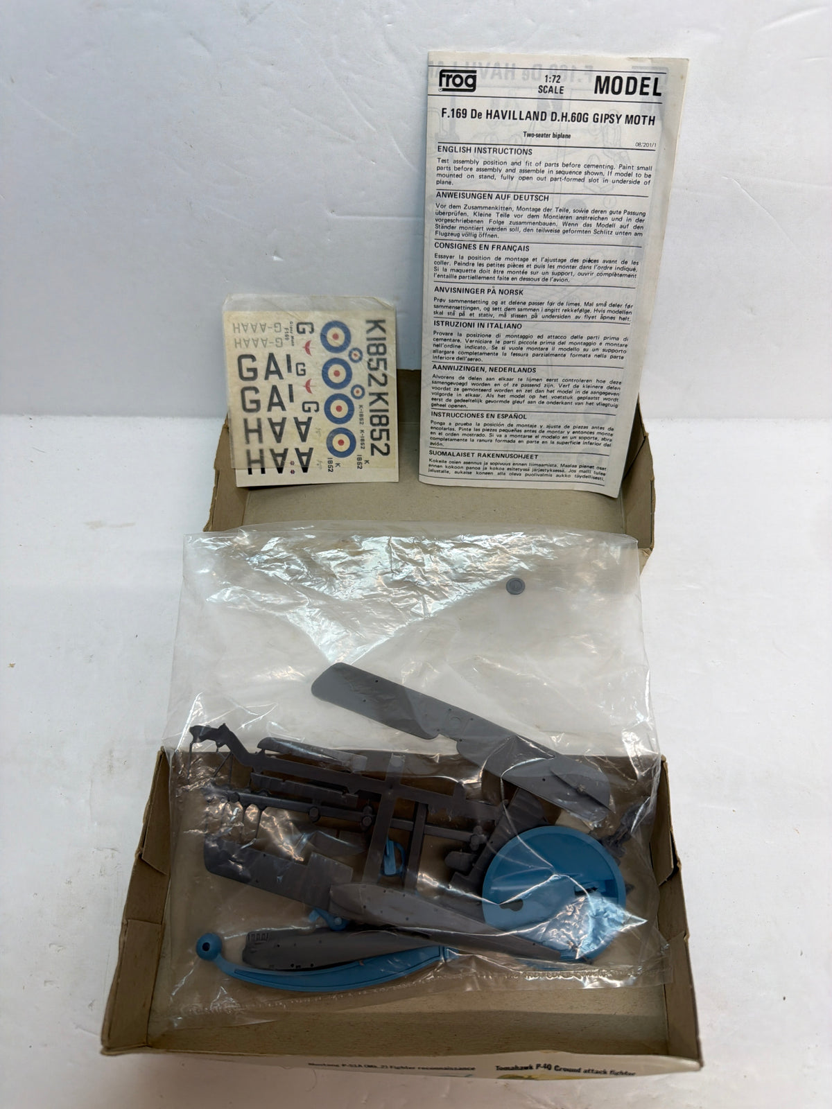 FROG de Havilland DH.60G Gipsy Moth Biplane 1/72 F169