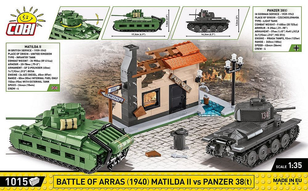 COBI Battle of Arras 1940 Matilda II vs Panzer 38(t) 2284