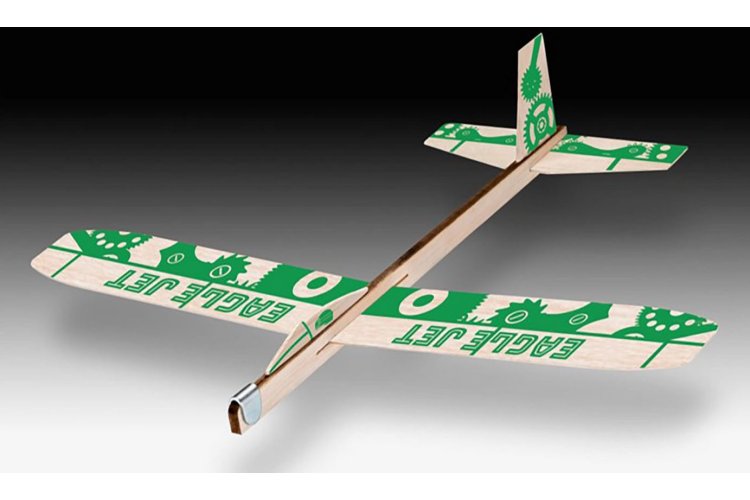 Revell 24330 Flying Action Balsa Birds - Green Wooden chuck glider Model kit