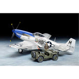 Tamiya 1/48 Scale P-51D Mustang & 1/4t 4x4 light vehicle 25205