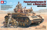 Tamiya 1/35 Panzerkampfwagen IV Ausf F & Motorcycle Set North Africa 25208