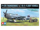 Tamiya 1/48 P-47D Thunderbolt Bubbletop W/1/4-Ton 4X4 Light Vehicle 25214