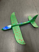 LED Hand Launch Glider in green with red dots