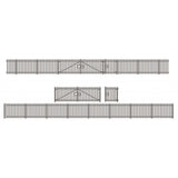 Ratio N gauge 280 Modern Palisade Fencing with Gates (672mm + gates)