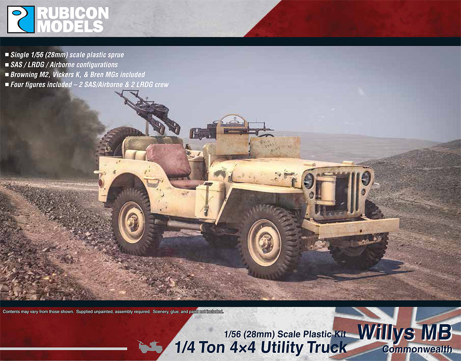Rubicon Models Willys MB ¼ ton 4x4 Truck - Commonwealth