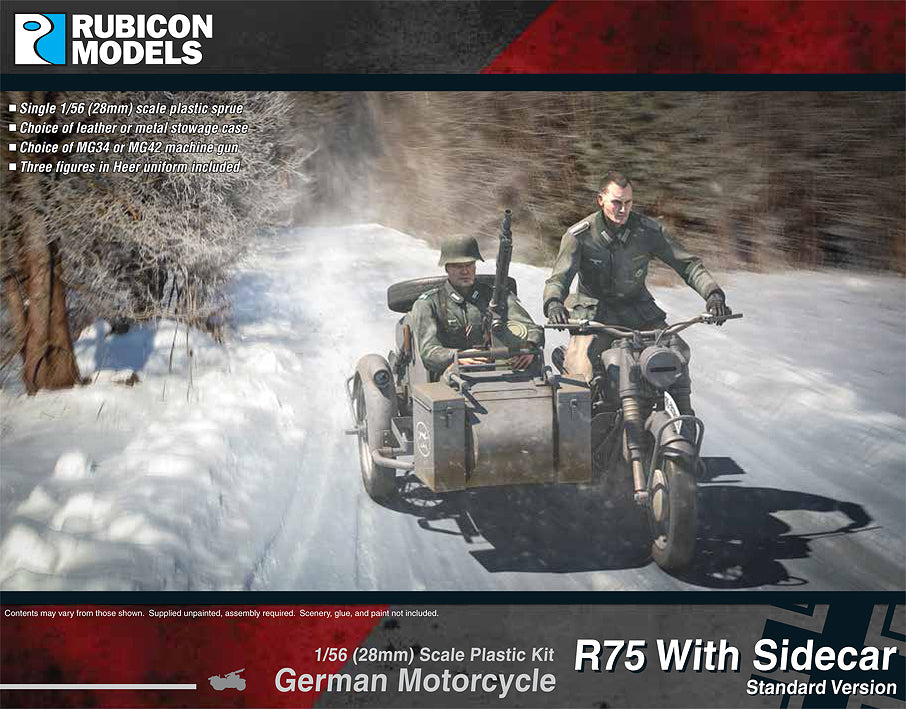 Rubicon Models ETO German Motorcycle R75 with Side car