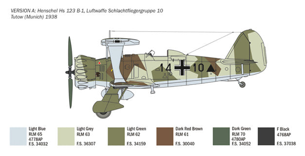 Italeri 1/48 HENSCHEL HS-123 Kit