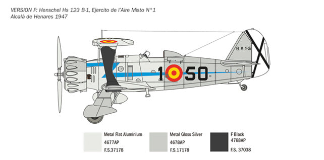 Italeri 1/48 HENSCHEL HS-123 Kit