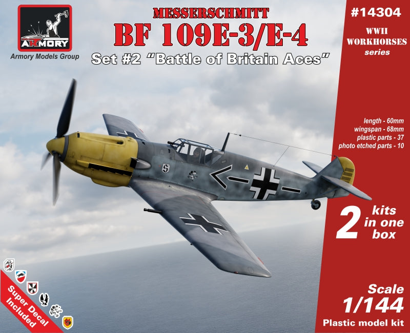 Armory 1/144 14304 Messerschmitt Bf 109E Battle of Britain Aces