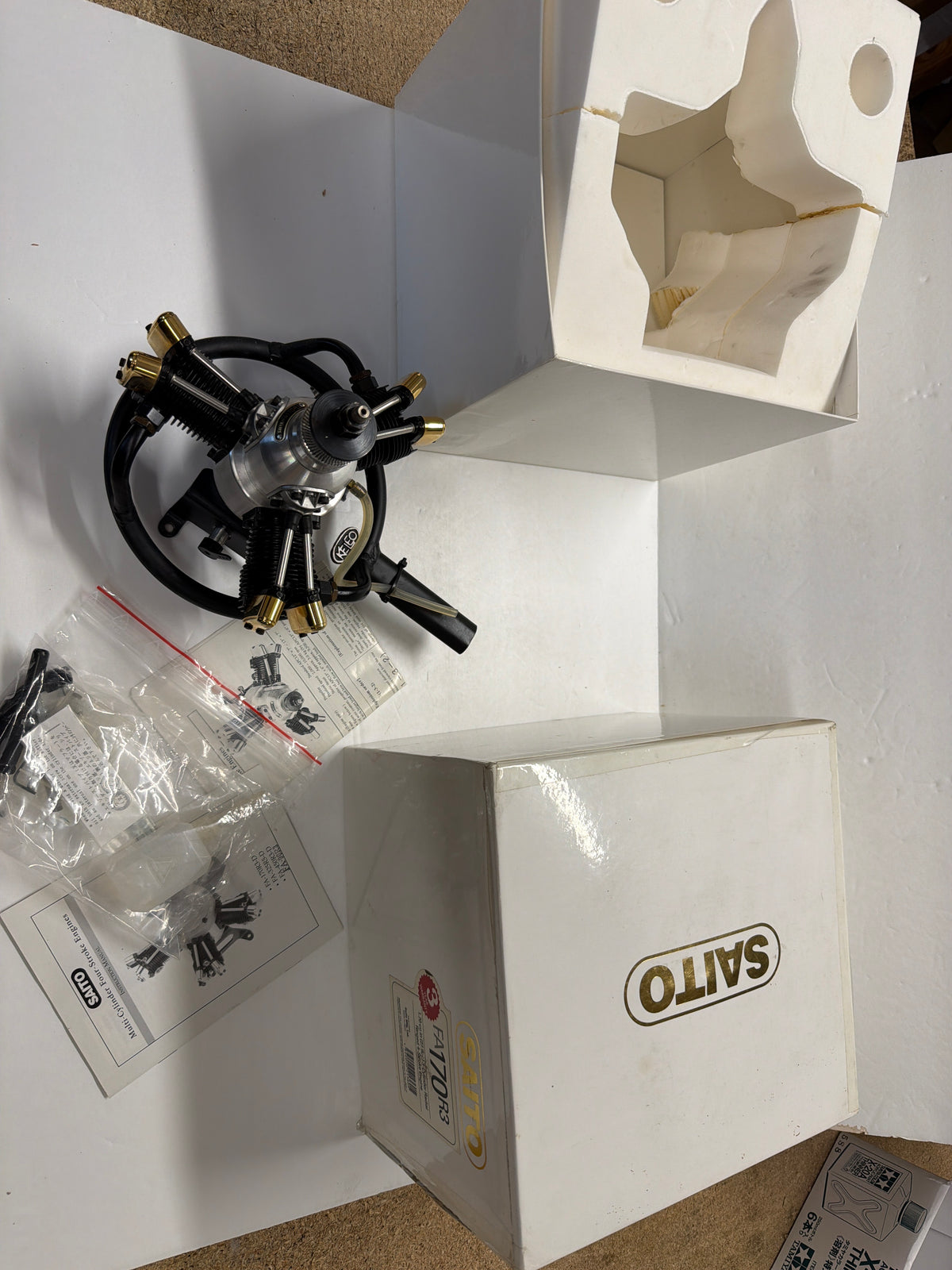 Saito Second Hand  FA-170R3 Golden Knight Radial 3 Cylinder 4 Stroke RC Plane Engine