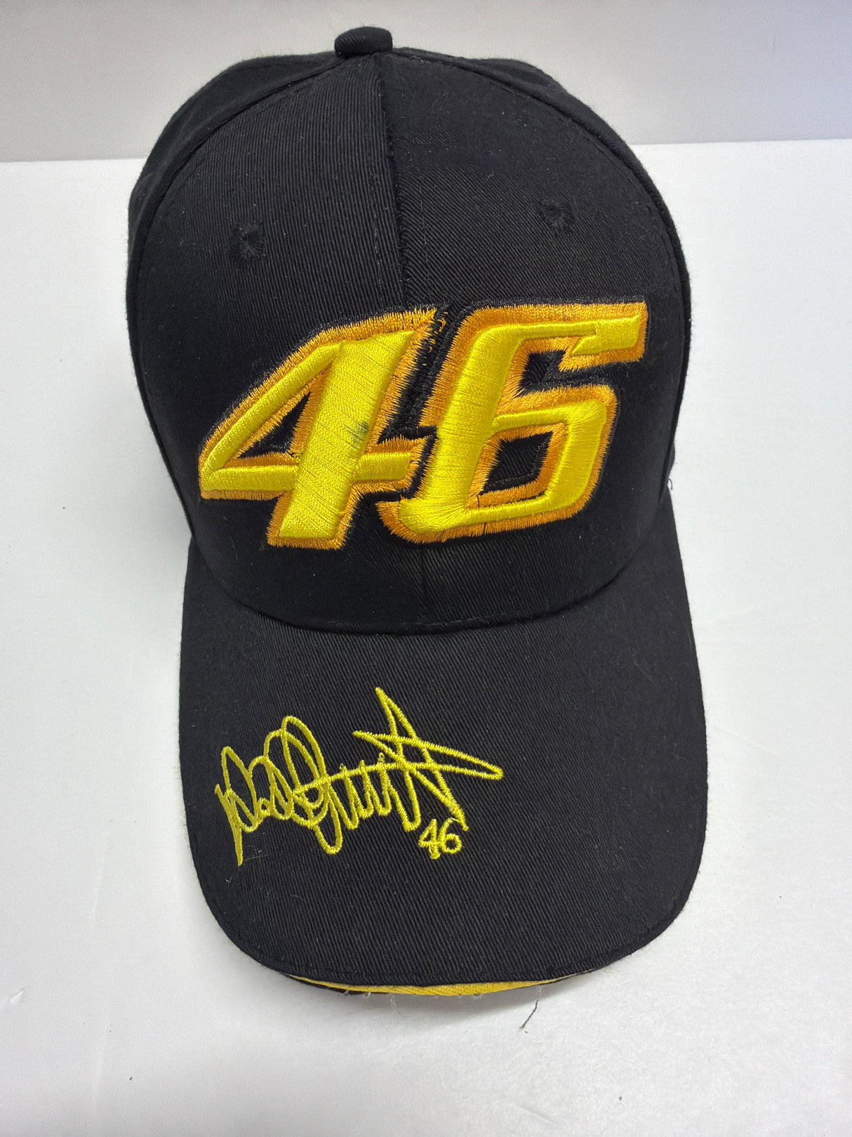 VALENTINO ROSSI VR 46 (in Yellow & orange)  Baseball Cap Black Team Logo (second hand)