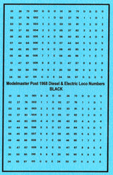 N GAUGE BR DIESEL & ELECTRIC LOCO NUMBERS BLACK