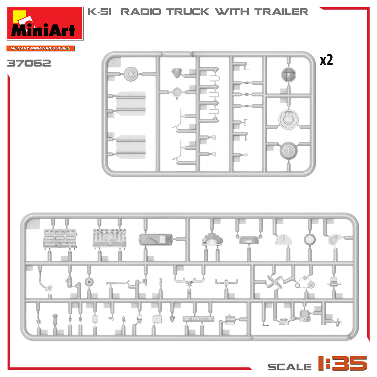 MiniArt 1/35 K-51 Radio Truck with Trailer Kit - 37062