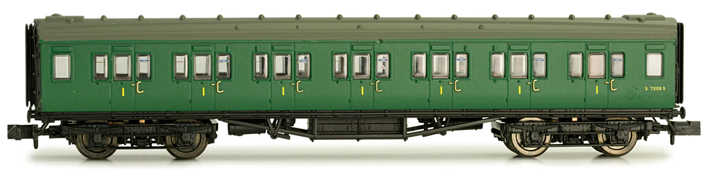 Dapol N Gauge Maunsell Coach First Class BR Southern Region Green 7208 2P-012-303