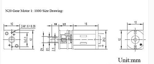 Brushed N20G-1230 Mini DC 12v Gear Motor