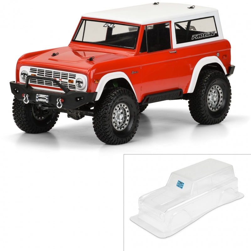 1/10 1973 Ford Bronco Clear Body 12 (305mm) Wheelbase Crawl