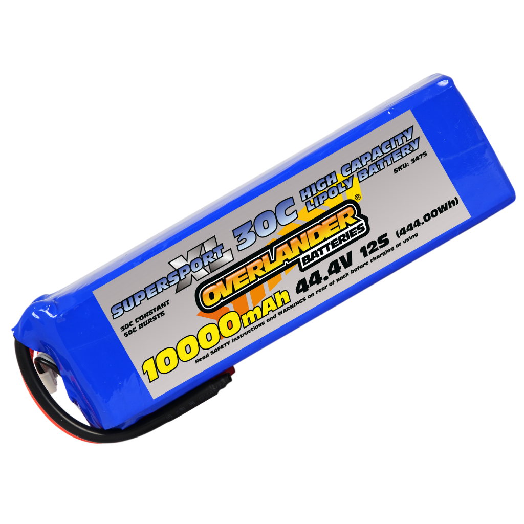 Overlander 10000mAh 44.4V 12S 30C Supersport XL LiPo Battery - EC5