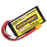 Overlander 500mAh 7.4V 2S 80C Extreme Pro LiPo Battery - Deans