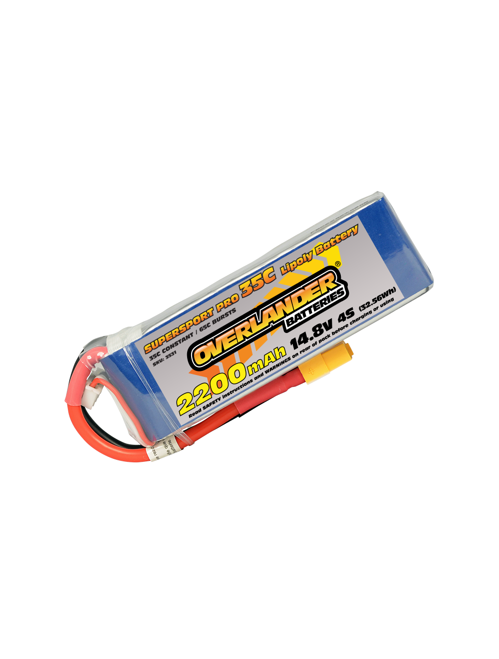 Overlander Super Sport 2200mAh 4S 14.8v 35C Lipo Battery (XT60)