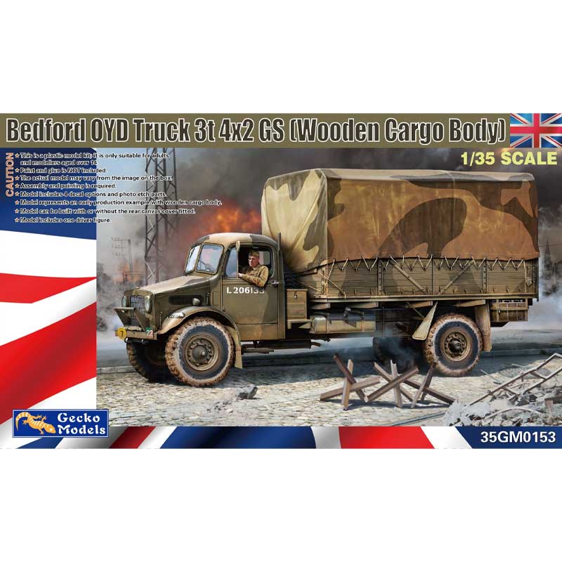 GECKO 1/35 British Bedford OYD Truck 3t4x2 (Wooden Cargo Body) Kit 35GM0153