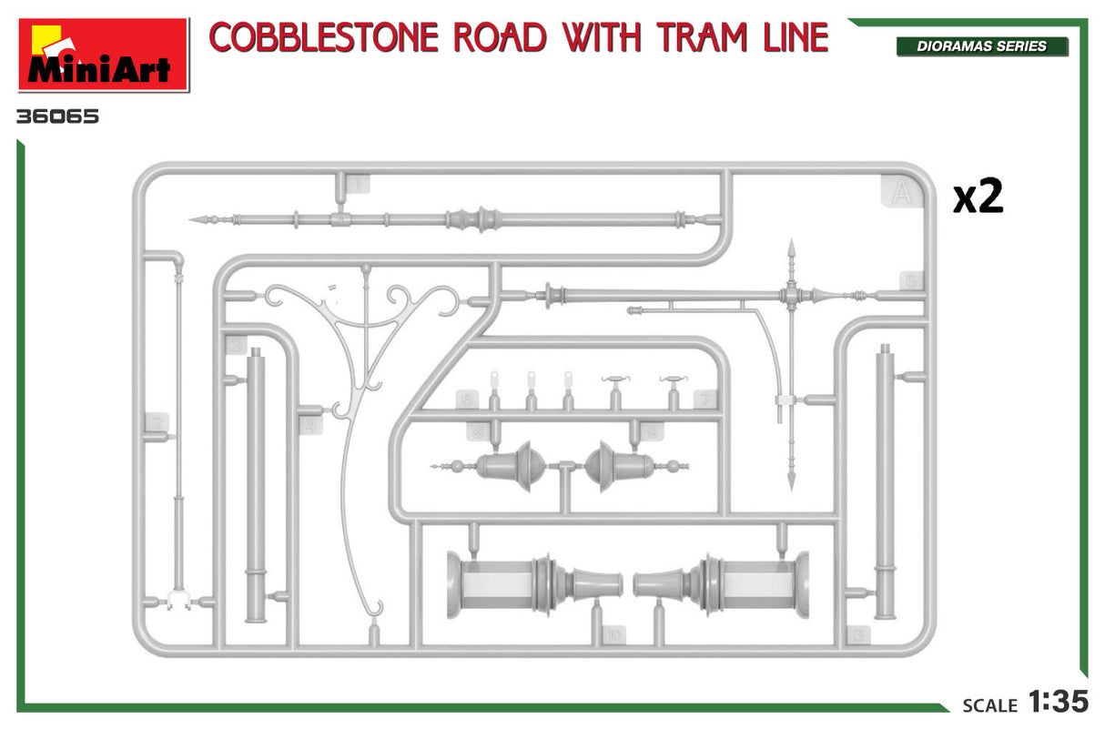 MiniArt 36065 Cobblestone Road w/ Tram Lines