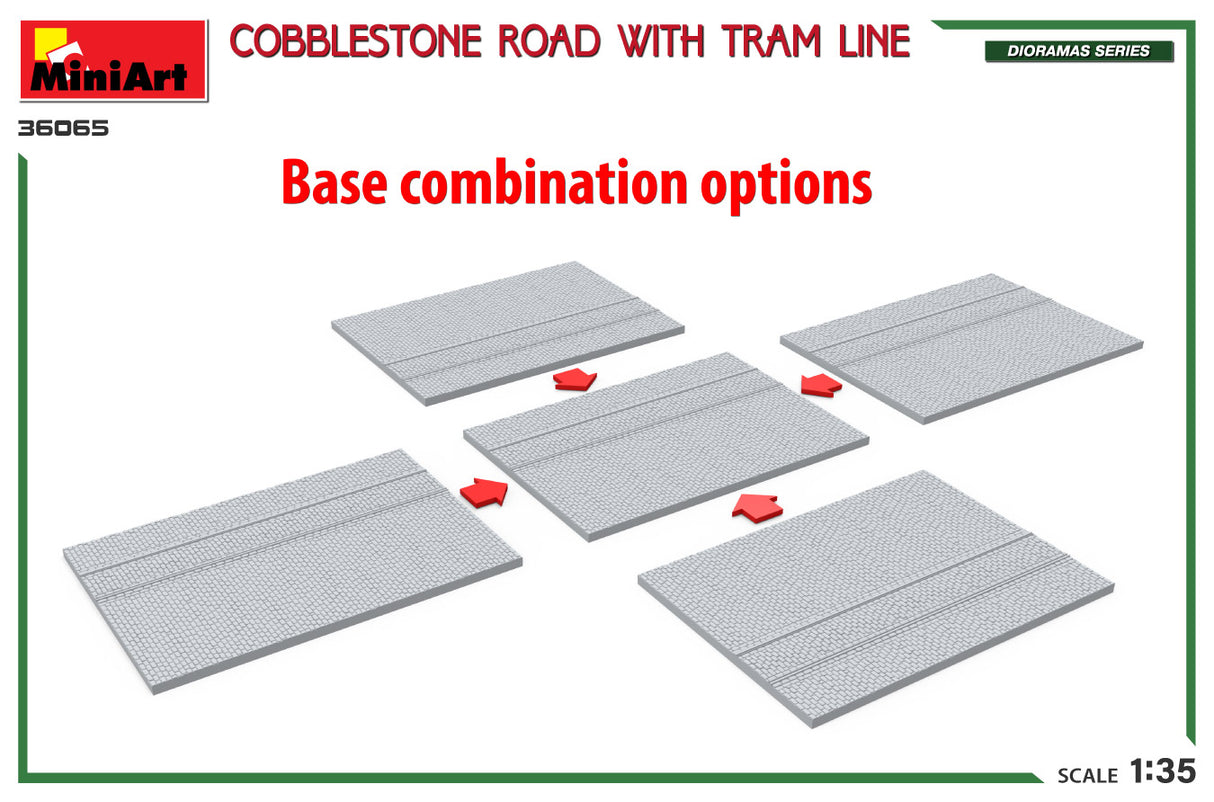 MiniArt 36065 Cobblestone Road w/ Tram Lines